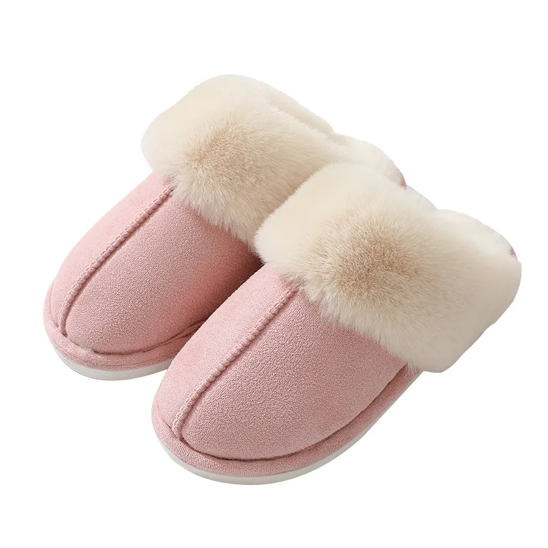 2024 New Lovers Cotton Warm Plush Fuzzy House Slipper Winter Home Fluffy Fashion Fur Slippers
