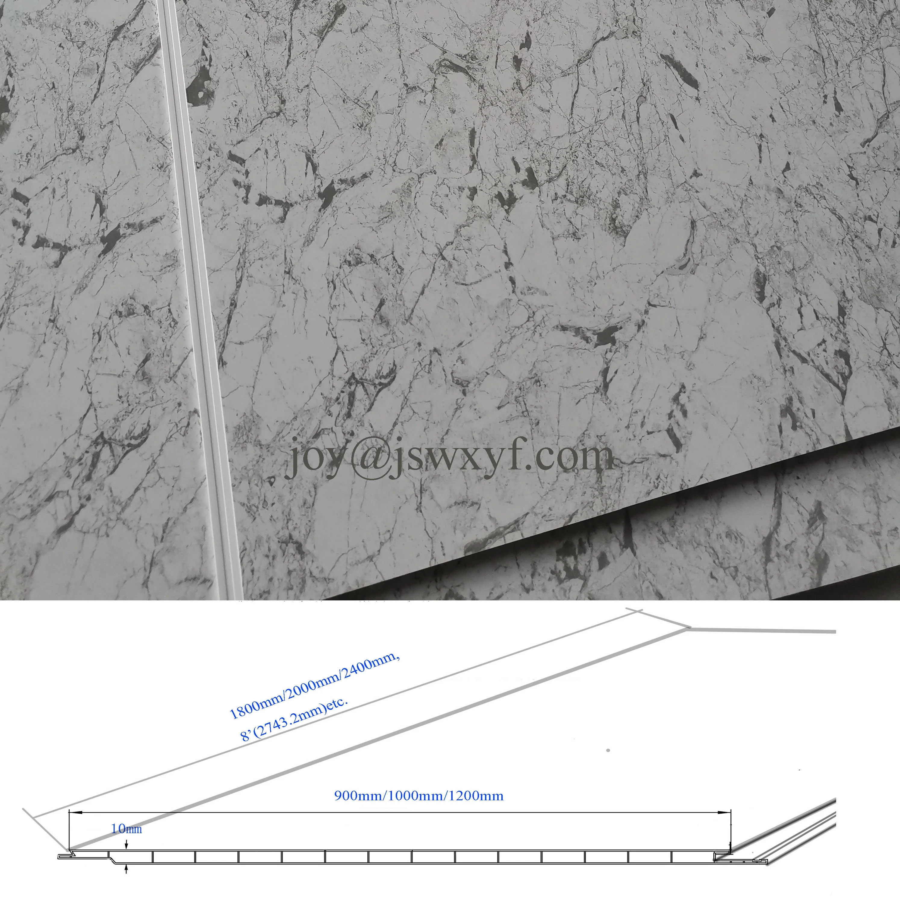1m wide pvc cladding popular in U.K. for interior wall decoration
