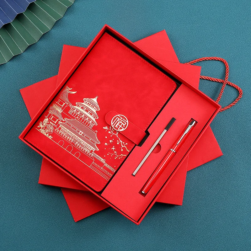 A5 national fashion business notebook office notebook high-end gift set meeting notepad printable logo