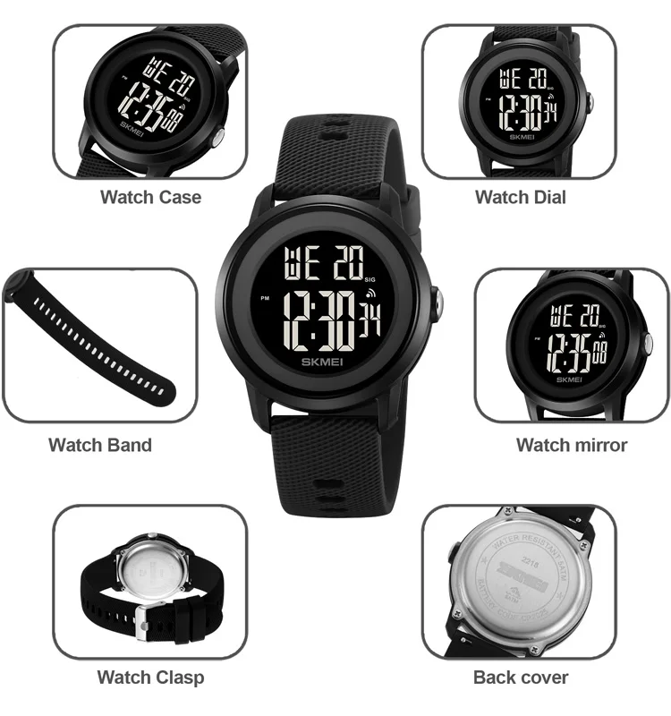 Skmei 2218 new design China unisex timepiece original Silicone strap Waterproof Multi function in stock sports watch set