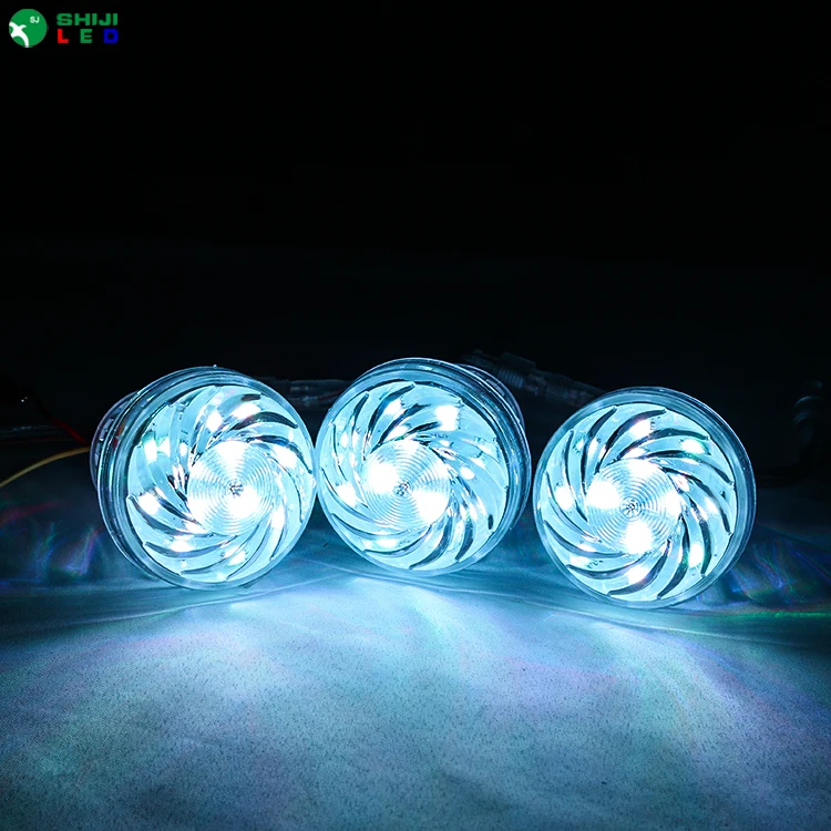 Amusement Park Light 60mm 18Leds cabochon pixel light IP68 outdoor 24V Rgb LED Point Light For Funfair Decorative