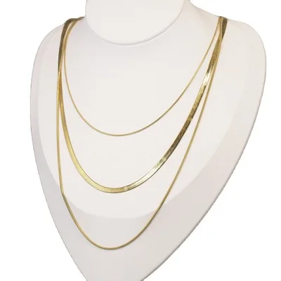 Snake Herringbone Necklace Multi-layer Chain Necklace Stainless 18 K Gold Plated Jewelry For Women Sweater Chain