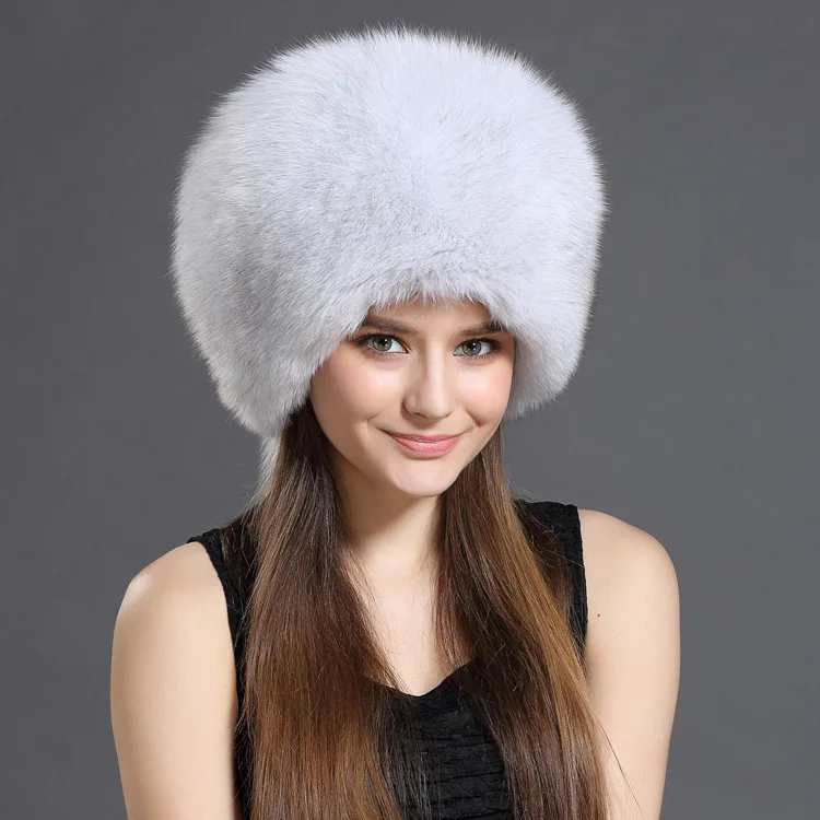Whole Raccoon Fur Hat Women Real Fox Fur Ushanka Earflap Hat Furry Russia Style Winter Warm Trapper Hat
