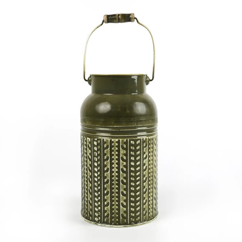 Galvanized Garden Grand Vase Flower Pots Minimalist Metal Iron Slim Bucket Medium Metal Galvanizedno Handle Plant Spring