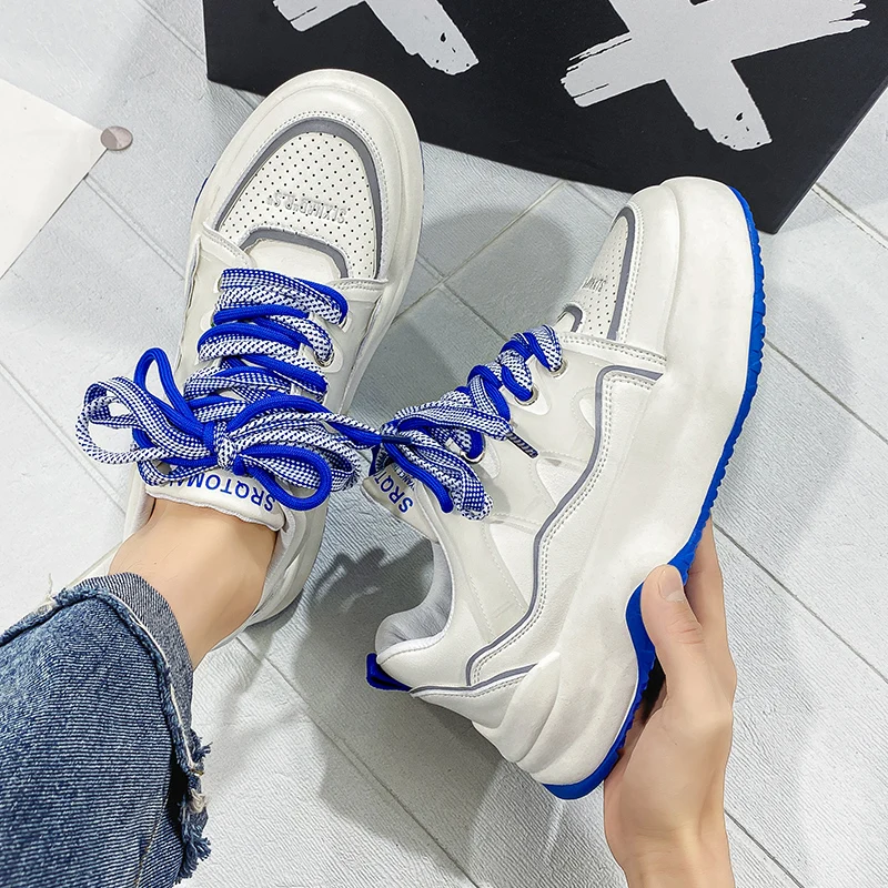 Wholesale Breathable White Leather Sport Modern Trendy Sneakers Shoes Mens Casual Shoes Zapatillas Para Hombre