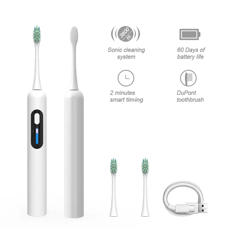 Travel smart portable rotating oral care 360 degree waterproof rechargeable intelligent adult sonic toothbrush