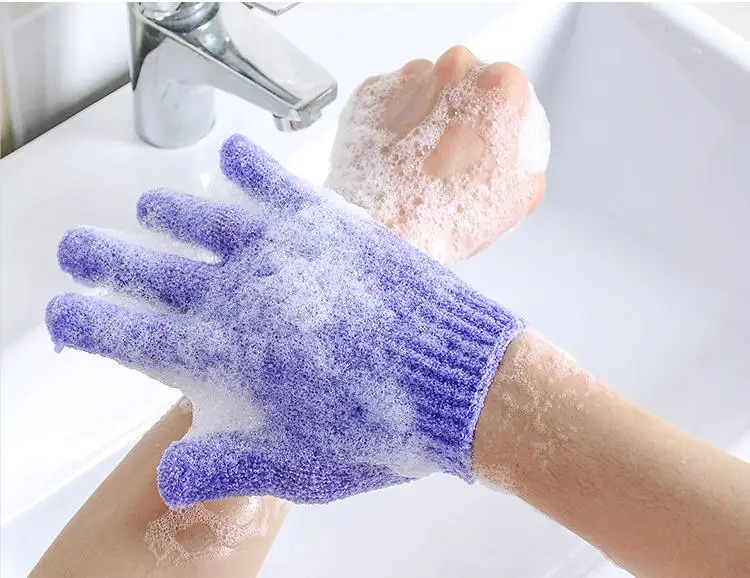 Peeling Exfoliating Gloves Shower Body Brush Fingers Bath Towel Peeling Mitt Body Scrub Gloves Bath Sponge Spa Foam Shower