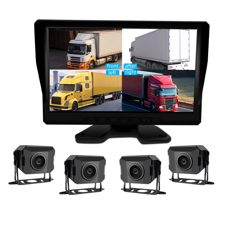 10,1 автобус, система мониторинга грузовика с 4-канальным HD 720p AHD ip69 4 камера и монитор для 360 грузовика панорамный регистратор вождения