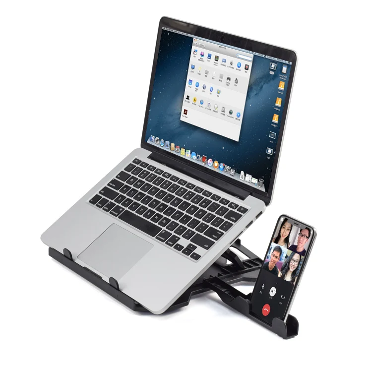 
2021 Laptop Study Table Workstation Adjustable Foldable Portable Swivel Desk laptop Riser stand with Phone Holder 