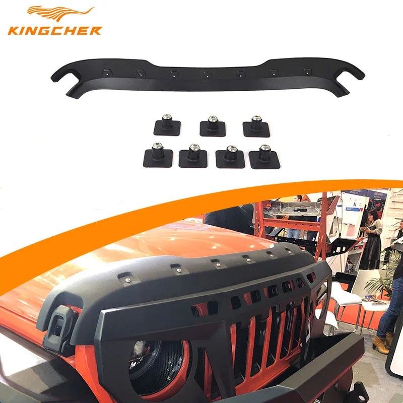 KINGCHER Hood Protector Trail Armor For Jeep Wrangler JL Car  Hood Stone Guard Matt Black 2018+