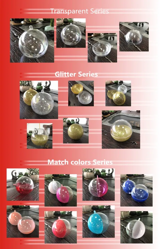 Fillables Ball Ornament Baubles Creative Christmas Tree Decoration Ball Ornaments Transparent for Crafts Clear Plastic Opp Bag