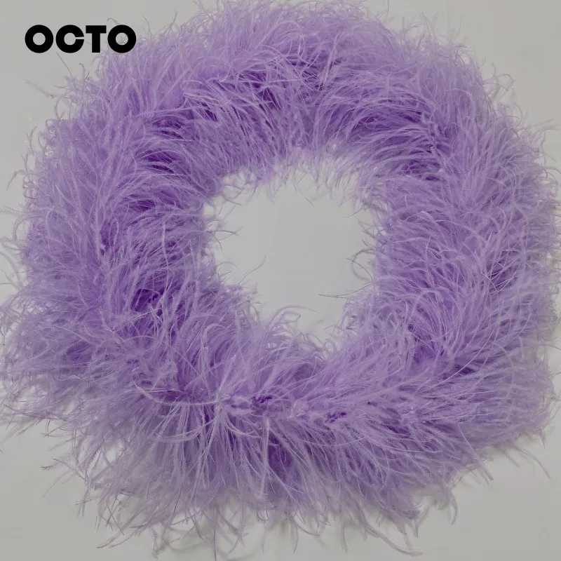 Carnival Wedding Costume Events Party 6 Plys Thick Purple Fluffy 15-18cm Ostrich Feather Boa Trimming Scarf