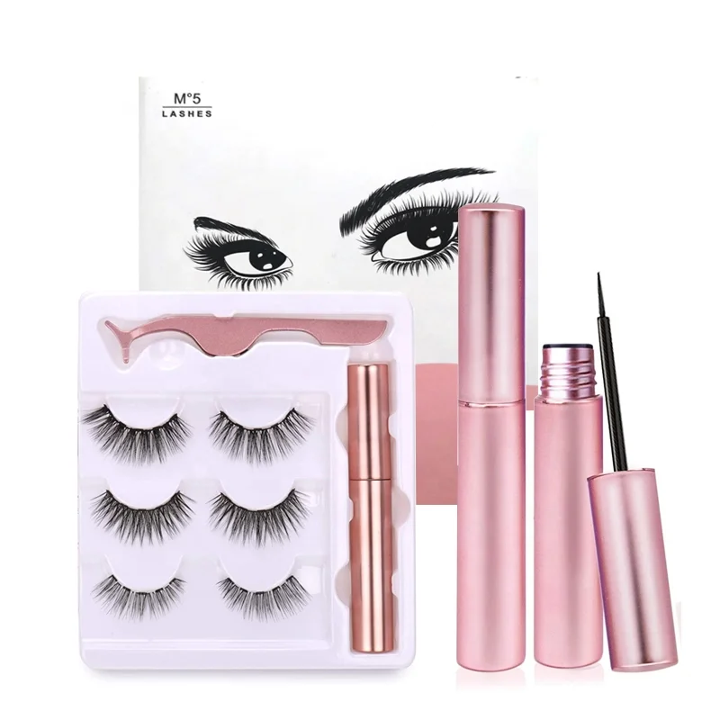  wholesale 3d mink lashes custom luxury 3 pair eyelashes packaging