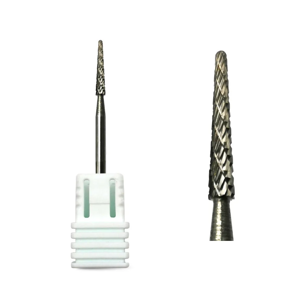 HYTOOS Spear Carbide Nail Drill Bit Rotary Burr Cuticle Clean Bits Milling Cutter For Manicure Nail Salon Tools Nail Drills