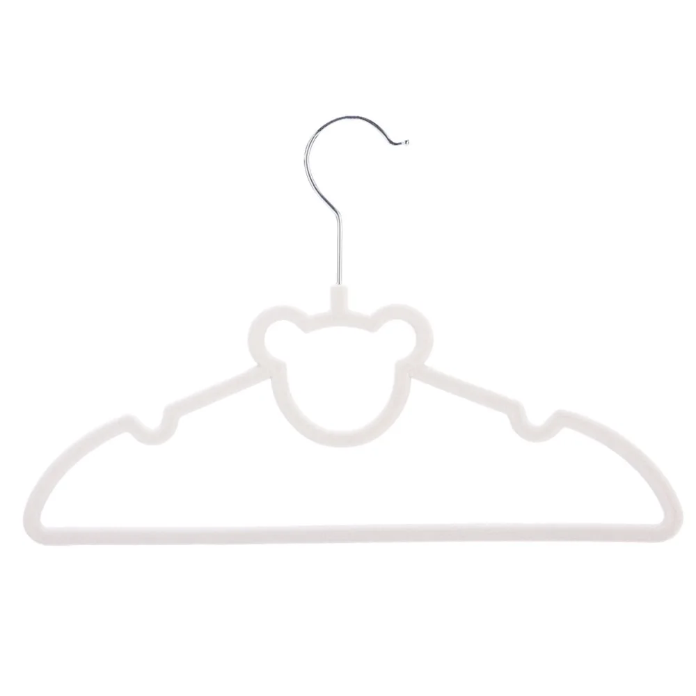 Amazon Hot Seller Cute Velvet Children Coat Hanger With Notched Shoulder and Non Slip Design For Newborn To Toddler Clothes