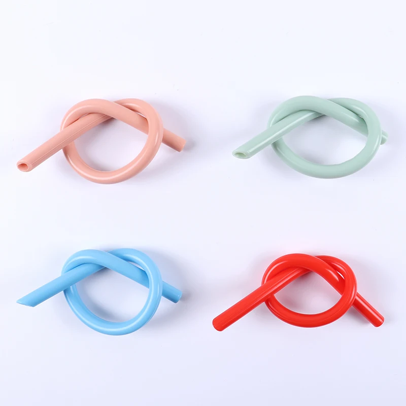 Мягкая короткая многоразовая силиконовая стеклянная соломинка стандартного размера на заказ, Коктейльная соломинка, подходит для детских чашек
