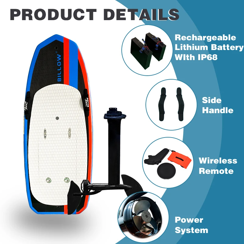 Carbon fiber efoil 8 KW surfing board Electric Hydrofoil Surfboard with water proof battery electric board