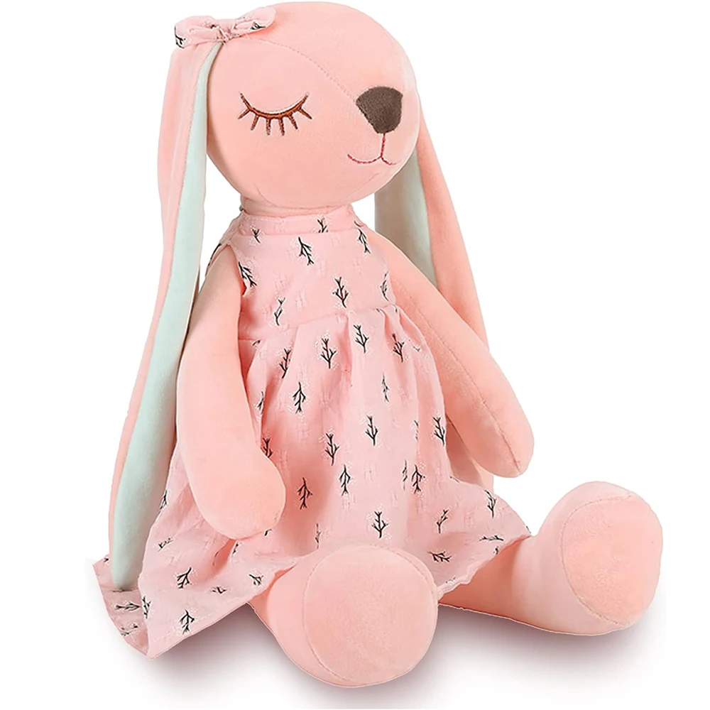 A052 Custom Plush Bunny Easter Stuffed Animal Super Soft Rabbit Doll Girls Kids Babies Toy Rabbit Vintage Doll with Long Ears