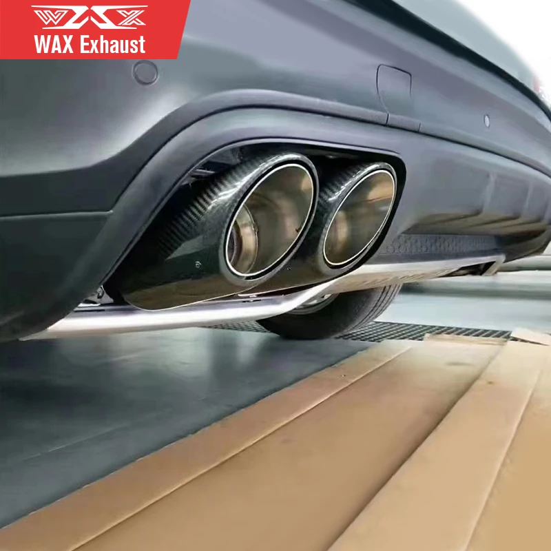 Stainless Steel Exhaust Pipes Muffler Carbon Fiber Tail Pipe For Porsche Cayenne 2018-2022 Quad-outlet Exhaust Tips