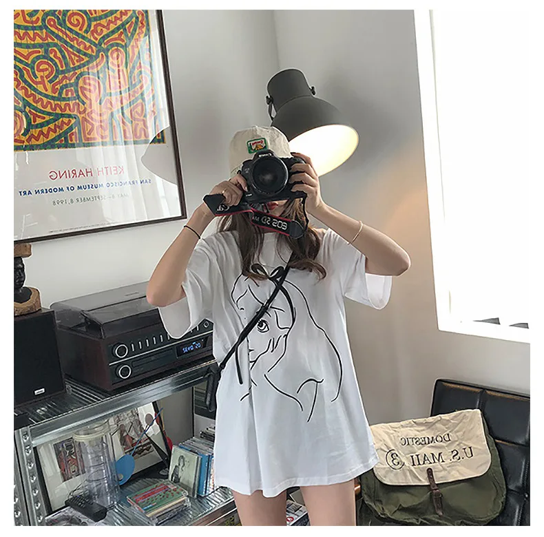 New Round Neck Short T-shirts Dress Summer Casual Short Sleeve Fashion A-Line Loose Women Leisure Mini Dresses