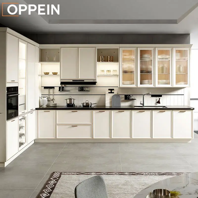 OPPEIN Ready White Facades For Small Set Custom Ss Kabinet Kitchen Cabinet