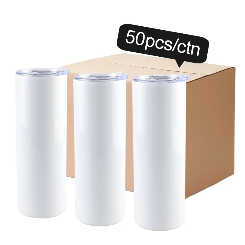 us warehouse 20oz vacuum sublimation blanks insulated 20 oz coffee skinny straight stainless steel tumbler with straw