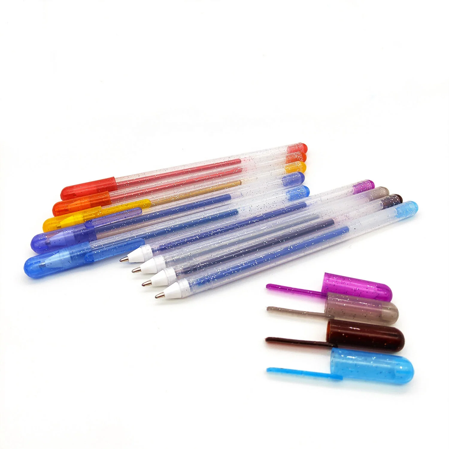 2020 colour multiple gel pen stationery 0.5 mm colorful blue red silver gold white refill rainbow glitter gel pens set 12 24