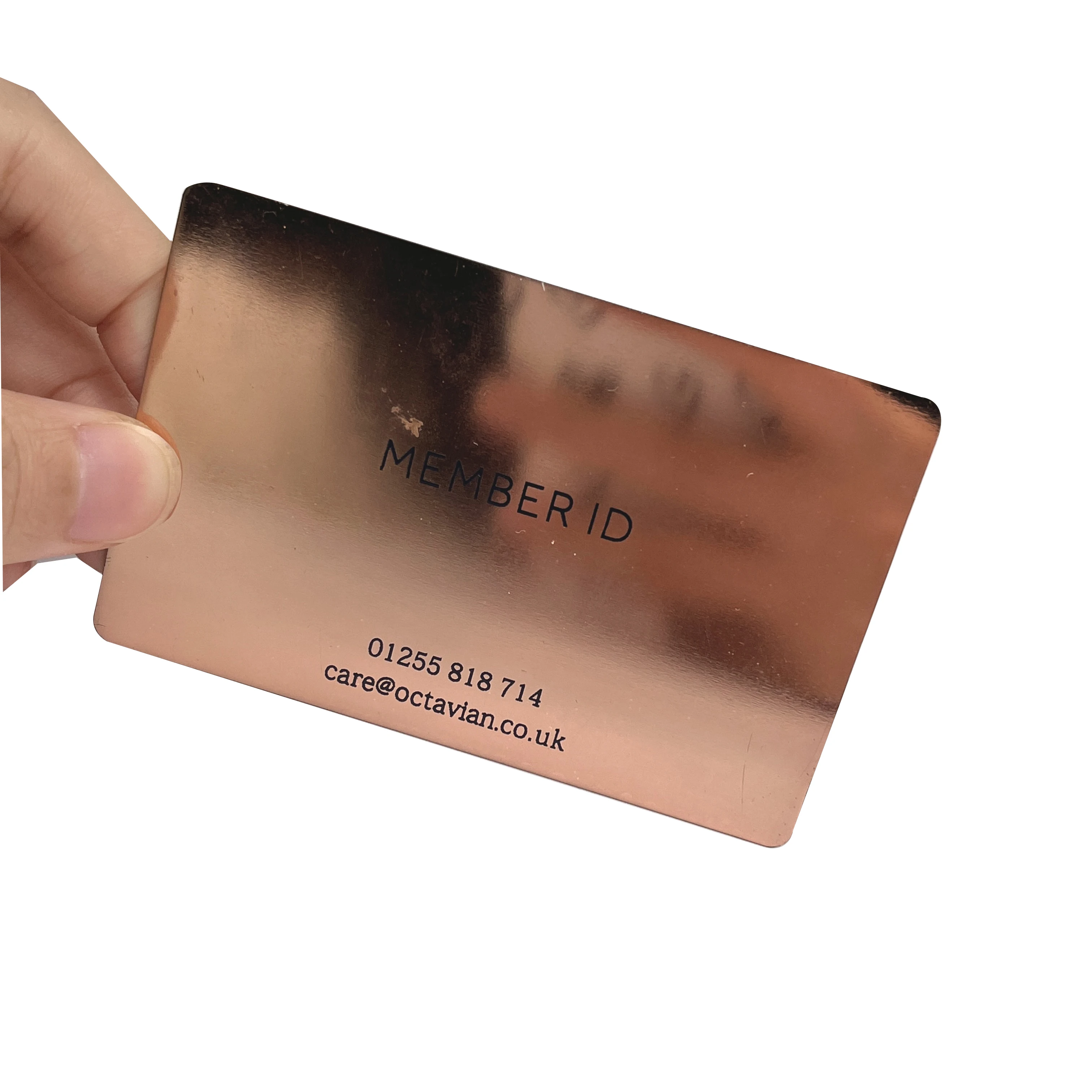 Mirror Cards Stainless Steel Black Silver Gold Silk Copper Metal Magnetic Craft Brass Surface Stripe Custom Metal Business Cards