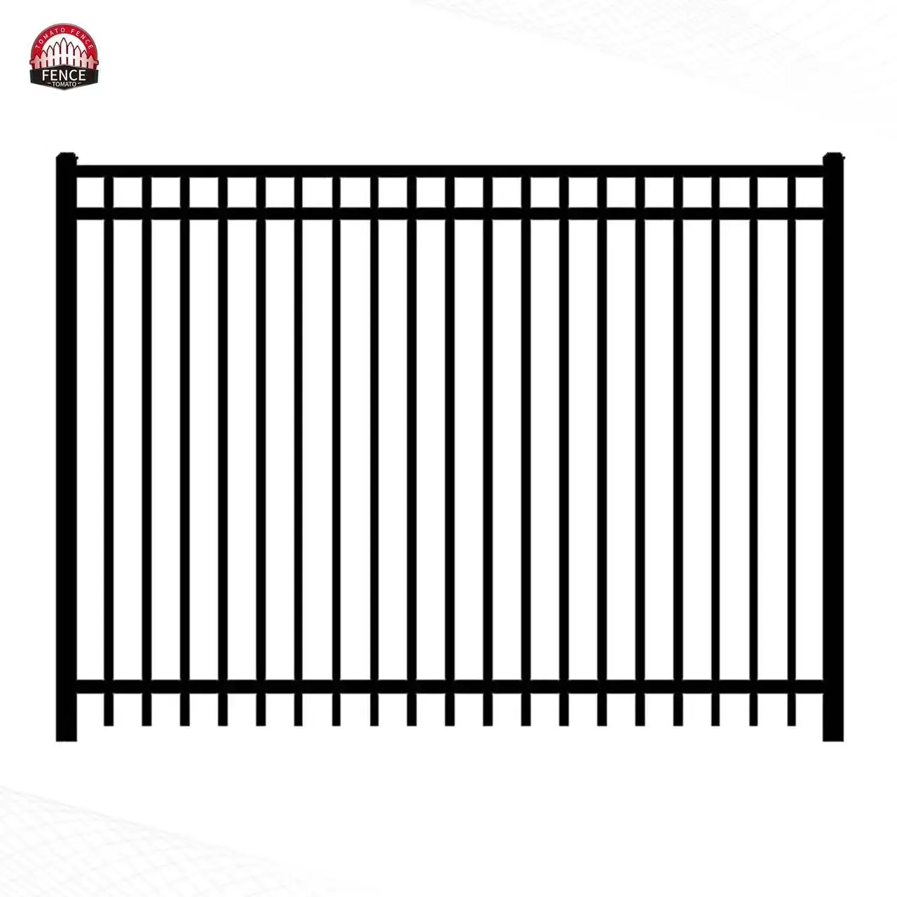 Tomato Fencing Flat Top Tubular Steel Fence Powder Coated Iron Fence Panels
