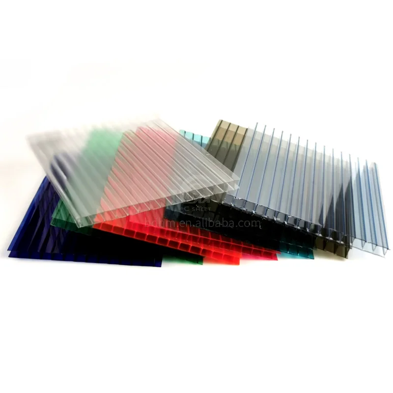 6mm 8mm 10mm different colors twinwall polycarbonate hollow sun sheet