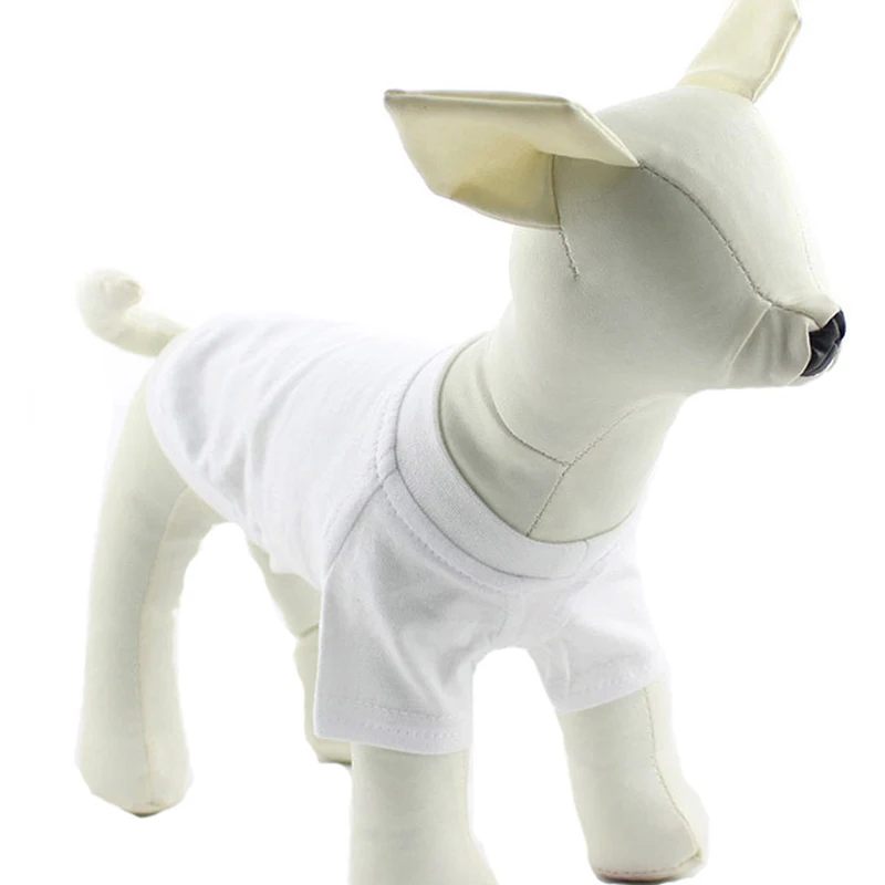 Wholesale OEM Custom Summer Cheap Cotton Plain Color Pet Clothes Dog T Shirt Blank Pets T-Shirts For Large Dogs