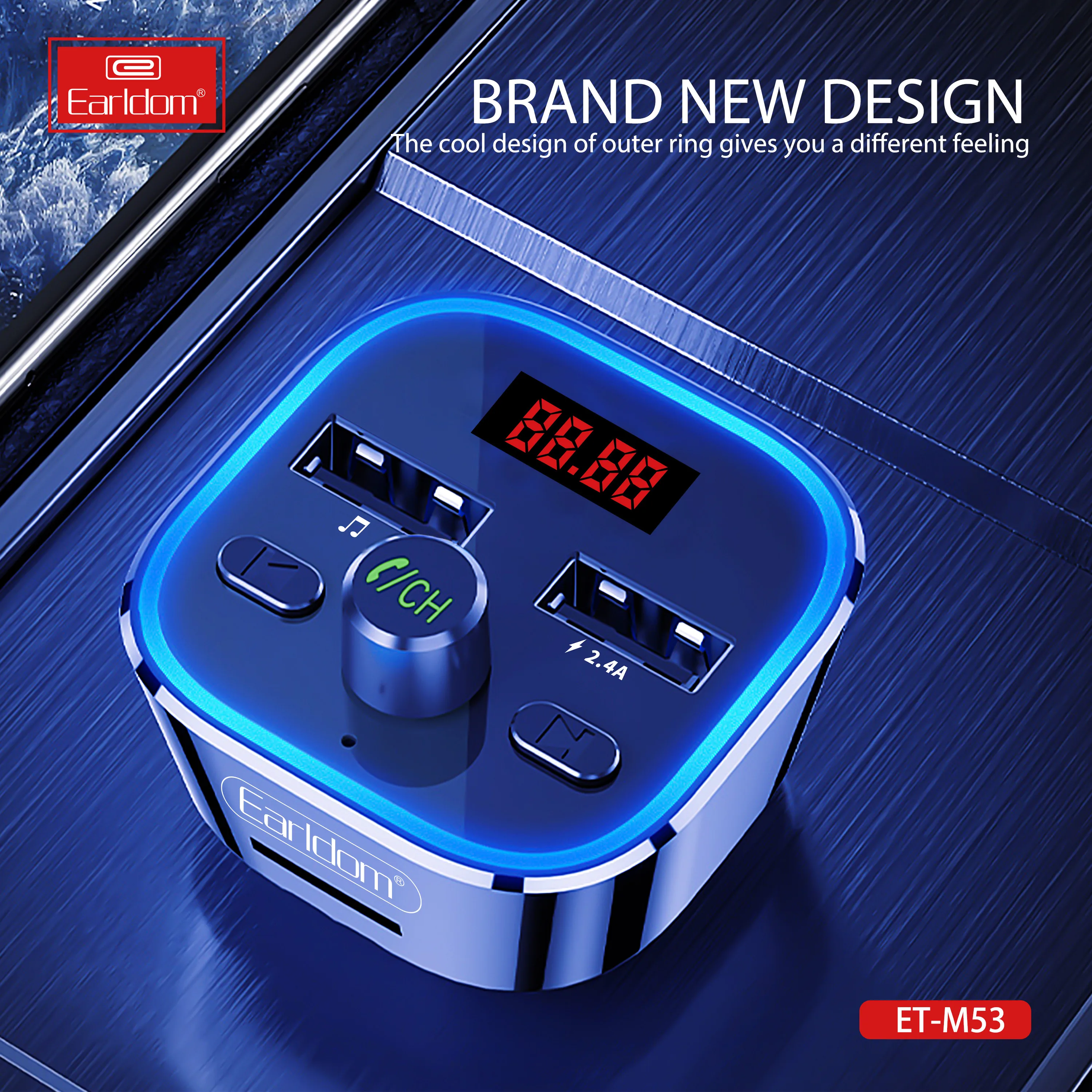 Earldom Quick fast QC 3.0A Charger BT HandFree call kit Blue-toothes Wireless fm transmitter car mp3 player