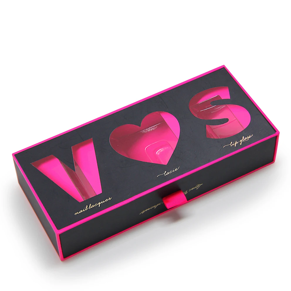 
Korea custom design luxury drawer candle packing gift box with display window 