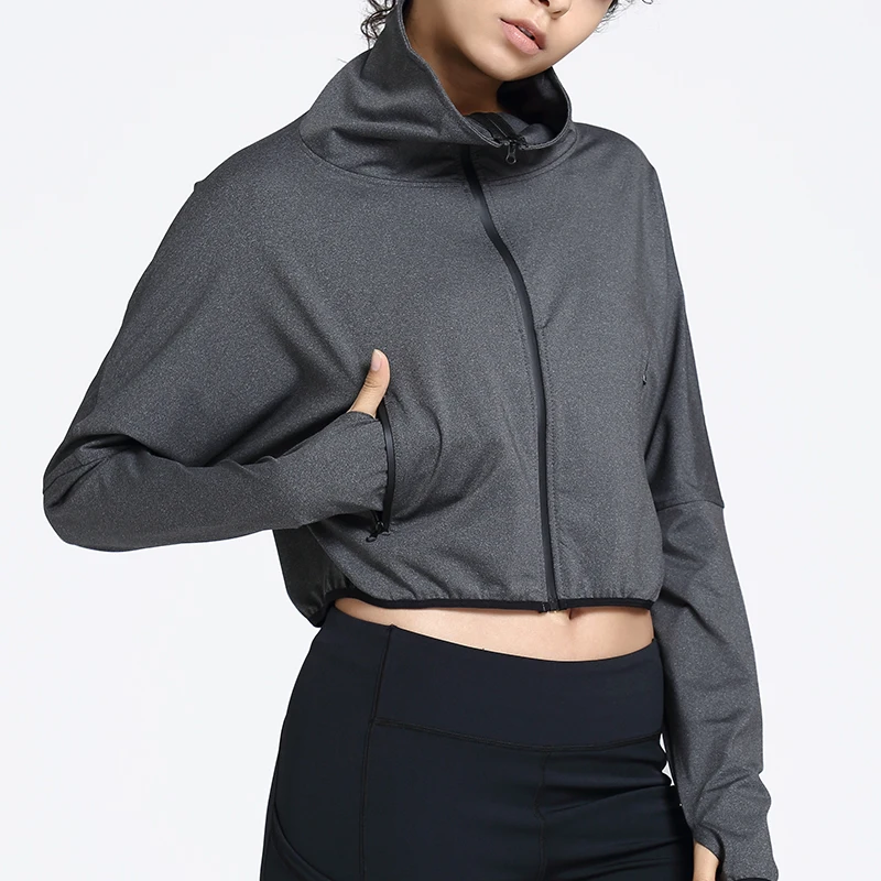 Newly popular High-necked Cool Loosed Yoga Jacket fitness yoga wear workout women zipper jacket