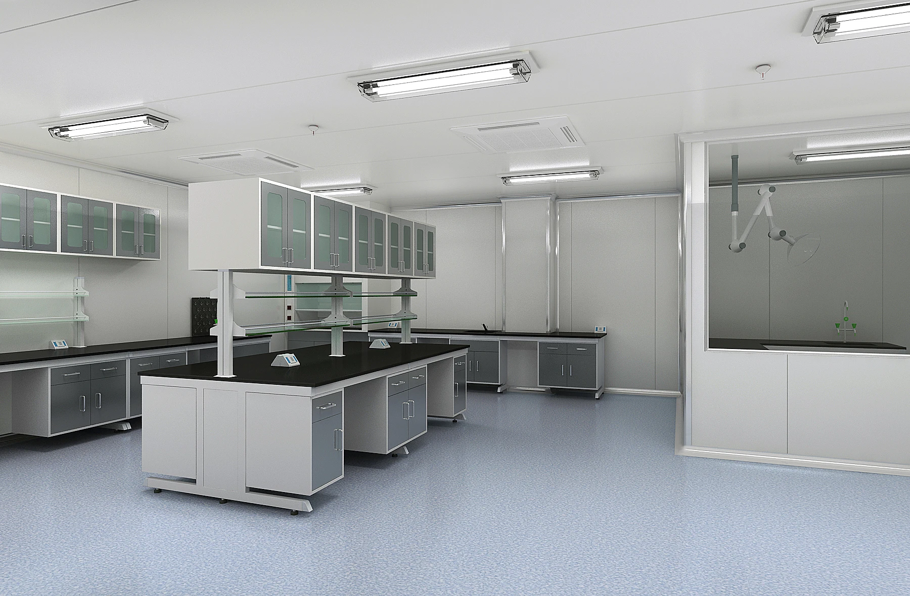 All-Steel Laboratory Furniture Central Bench Chemical Test Table