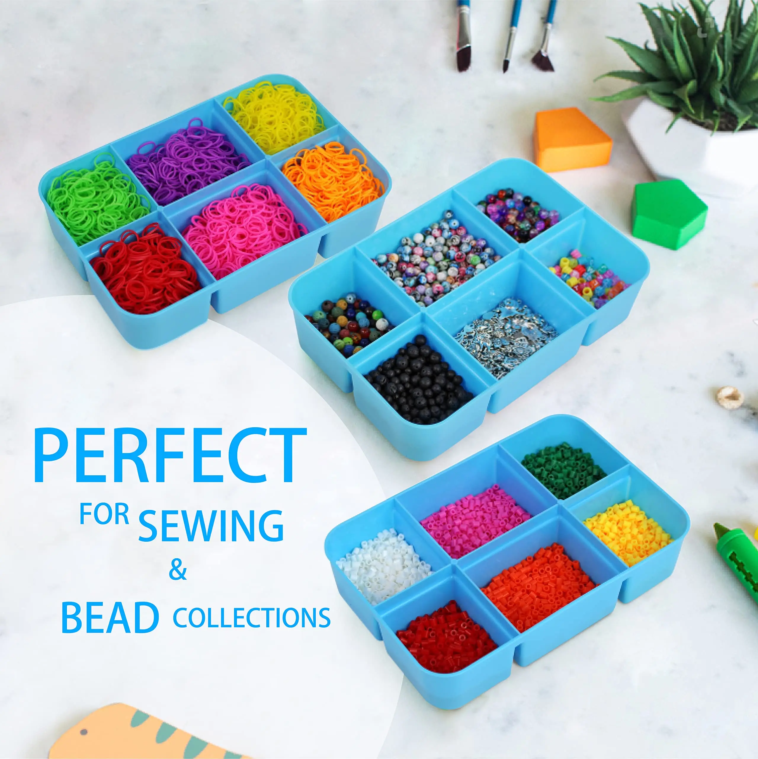 Multi-Compartment Craft Storage Organizer Box with Dividers Perfect for Arts Beads Sewing Supplies and Jewelry Making