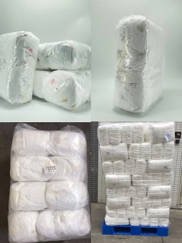 Hot Sale B grade Baby Diaper Rejected Quality Pure B Disposable Baby training pants usages Rate 100% Brand design cheap price