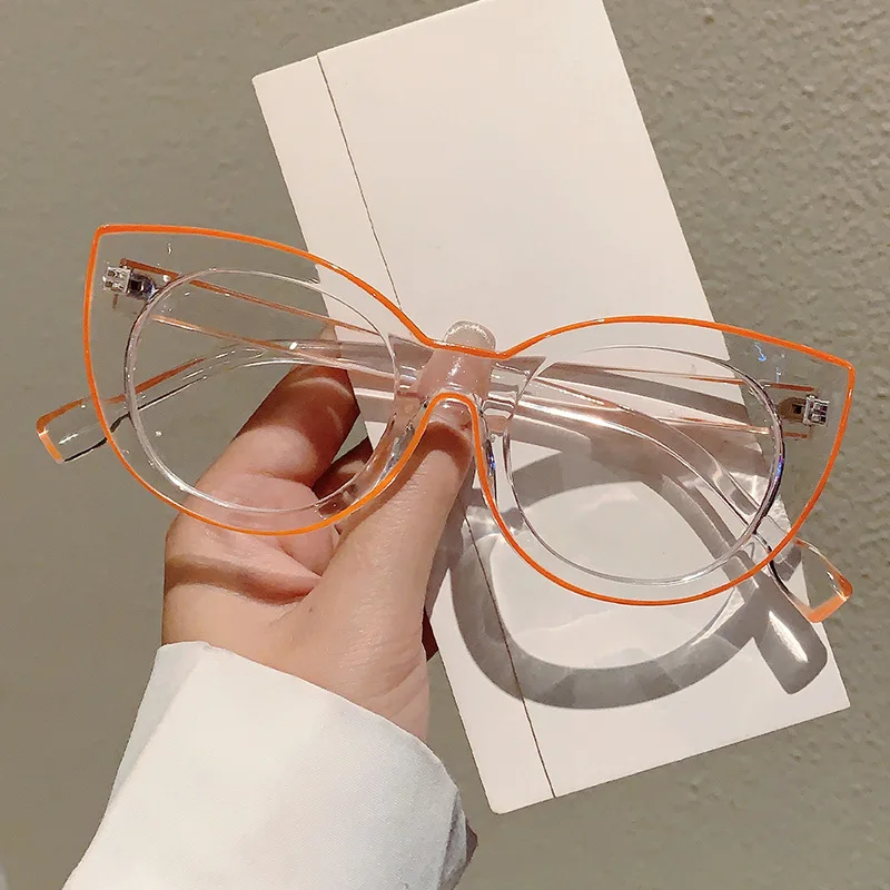 large frame accessory street photo commuter glasses Fashion cat-eye line blue blocking glasses