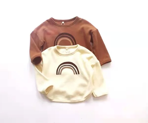 Новый Вафельный французский махровый свитер детский комбинезон с длинным рукавом Одежда для новорожденных Свитшот