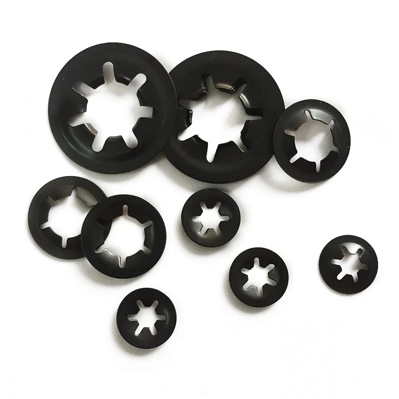 Black oxide spring steel push on internal tooth lock washers bearing washers for shaft