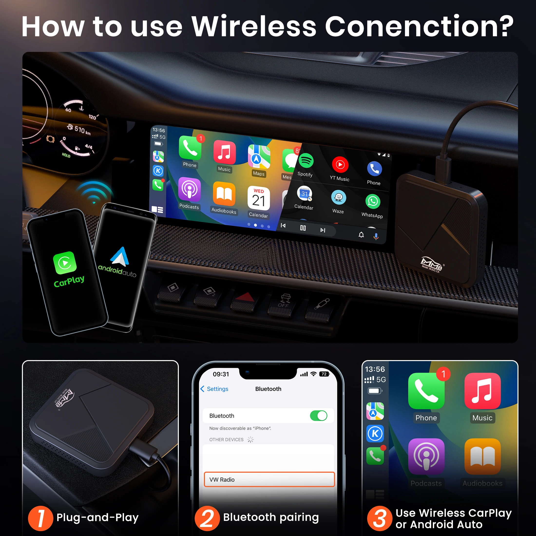 portable Carplay wireless Carplay Adapter Box carplay Wireless Android Auto