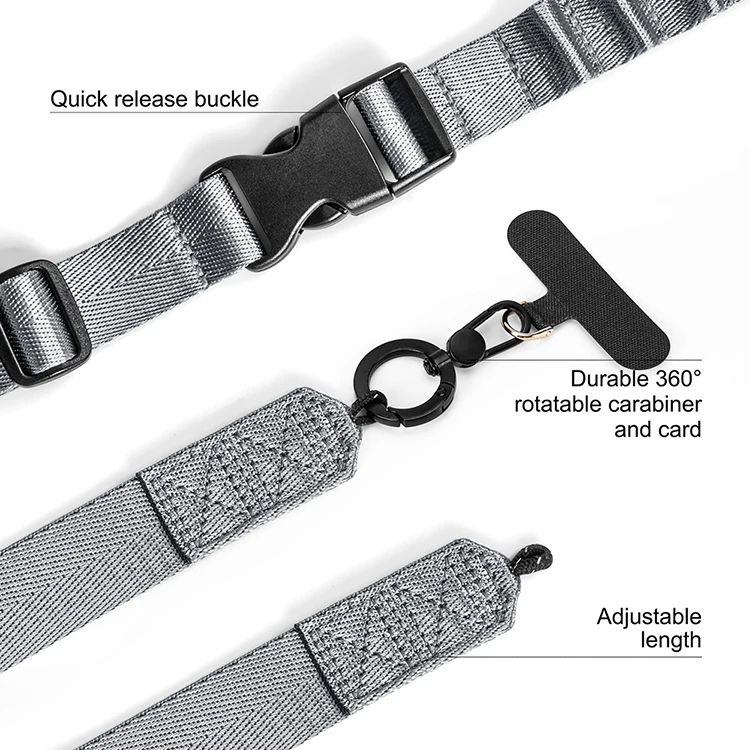 Custom Premium Sewing Mobile Phone Accessories Crossbody Necklace Patch Strap Tab Lasso Tether Cell Phone Case Lanyard For phone