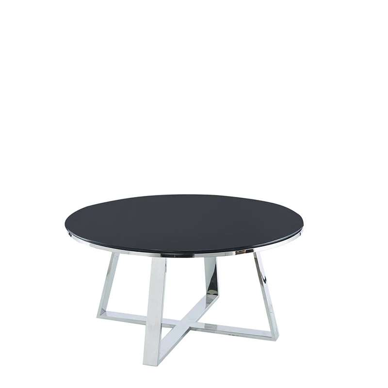 2024 Modern living room furniture stainless steel table legs 8mm tempered glass Italian combination coffee tables