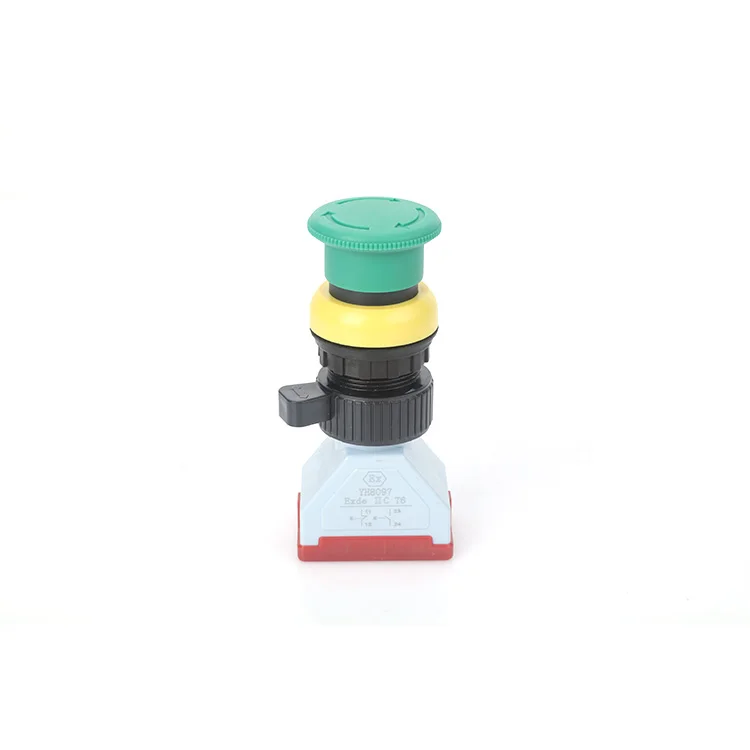 
Round led emergency stop 12 mm latch (self locking) plastic normally closed switch push button 