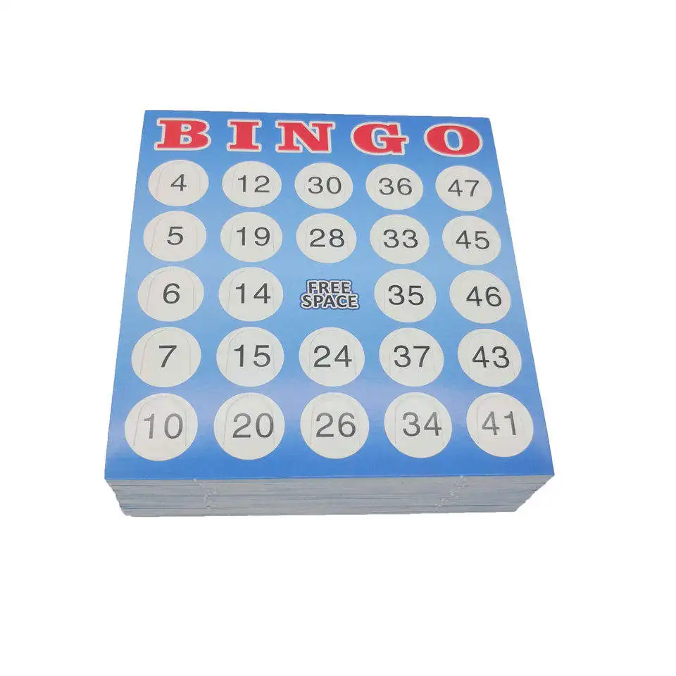 2023 New Arrival Good Price Customize Printing Mixed Color Disposable Paper Bingo Card