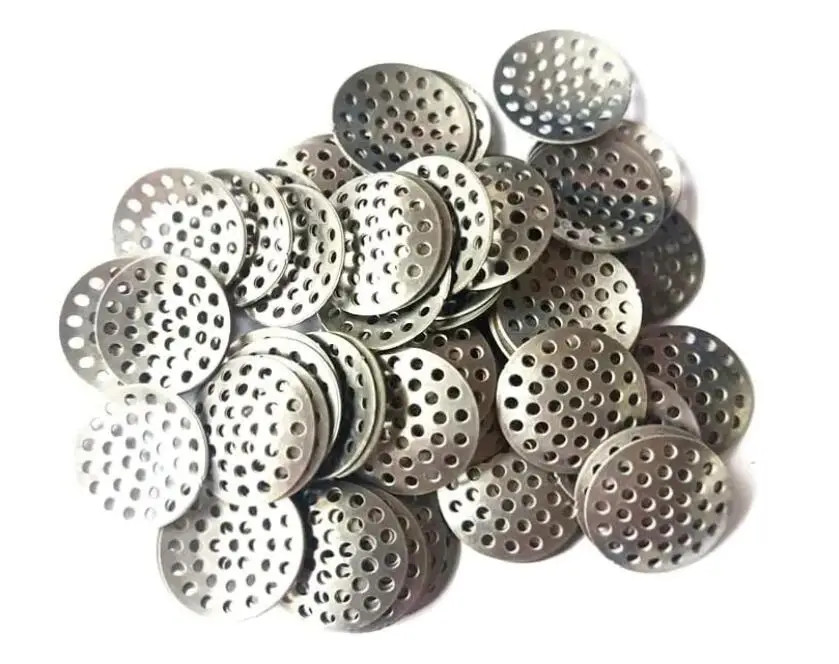 Customized Concave Conical Smoking Pipe Screen 6.35mm-19mm Sizes Stainless Steel Titanium Metal Frosted 18mm Bowl Smoking Pipes