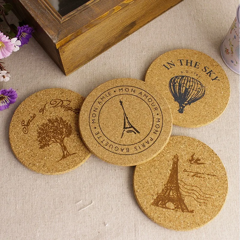 retro style cork coaster coffee cup mat tea pad placemat pot holder table decor