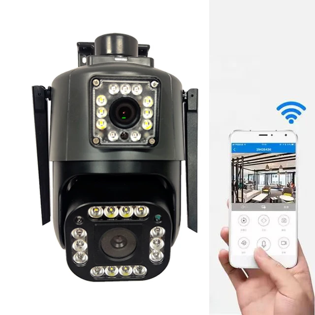 Custom Quality 2 Way Audio Ip Poe Icsee Dual Lens Camera Ptz Cctv Security Camera