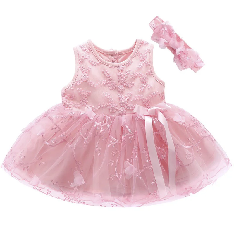 Purorigin New Arrival Boutique Children Clothes Lace Puffy Baby Girl Princess Dress Party Wear Dress For Kids 0-1 Year Old