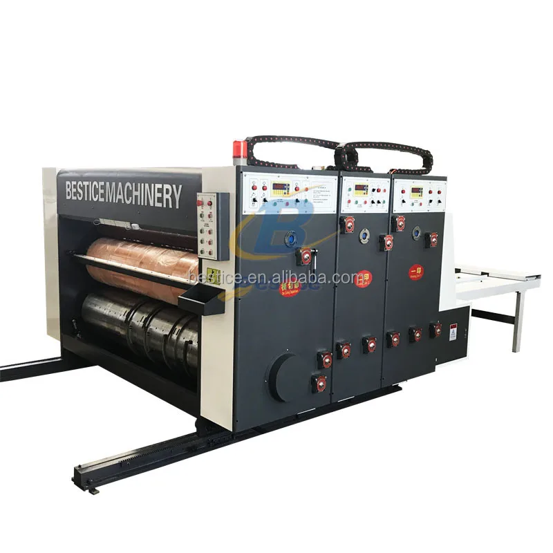 Top quality carton printing slotting die-cutting machine flexographic corrugated cardboard box printer making